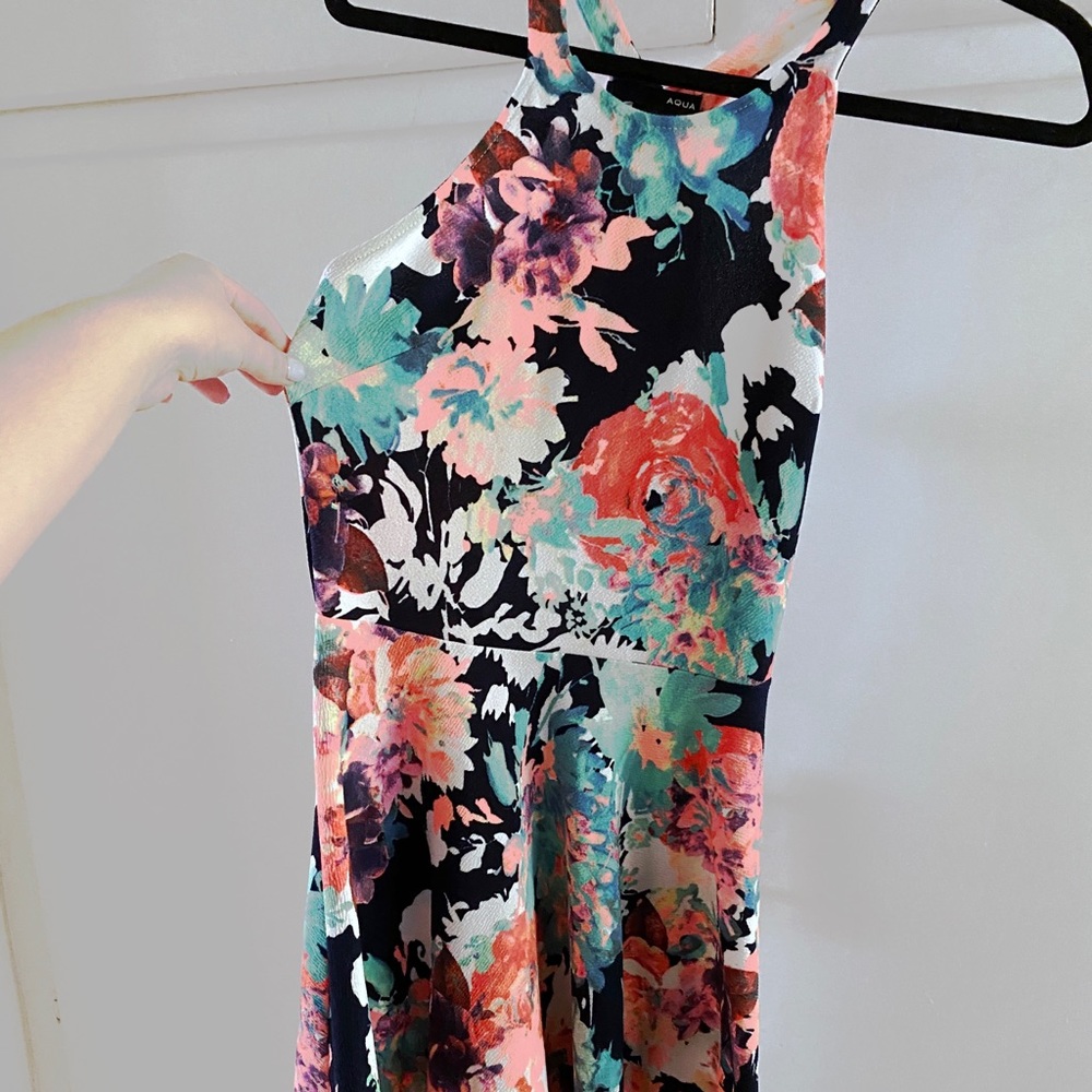AQUA Floral Cocktail Dress